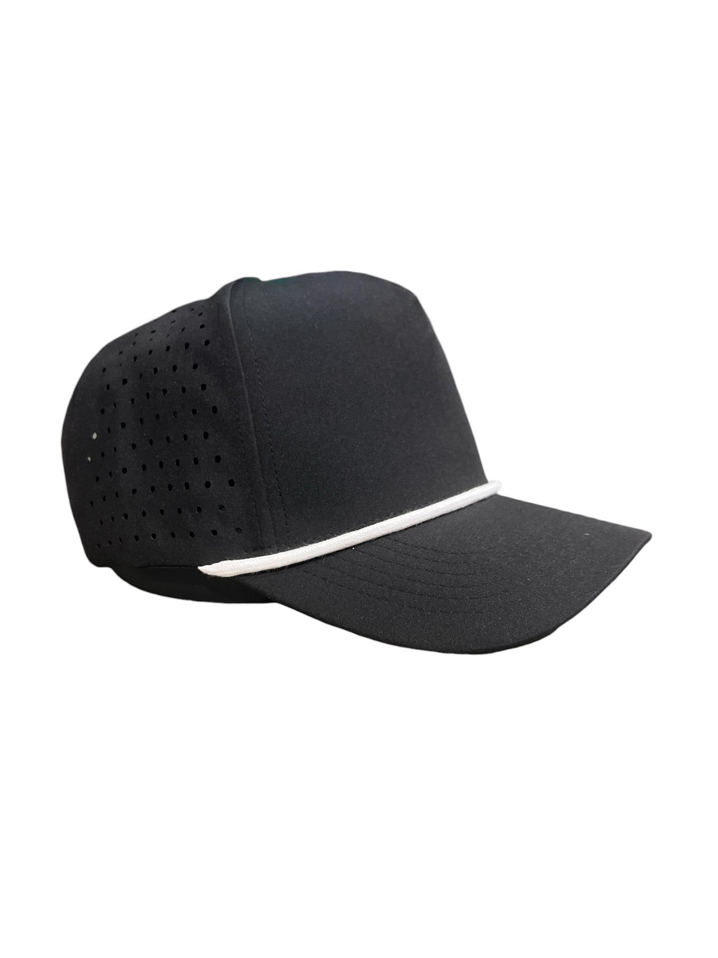 Black 5 Panel Waterproof Rope Hat